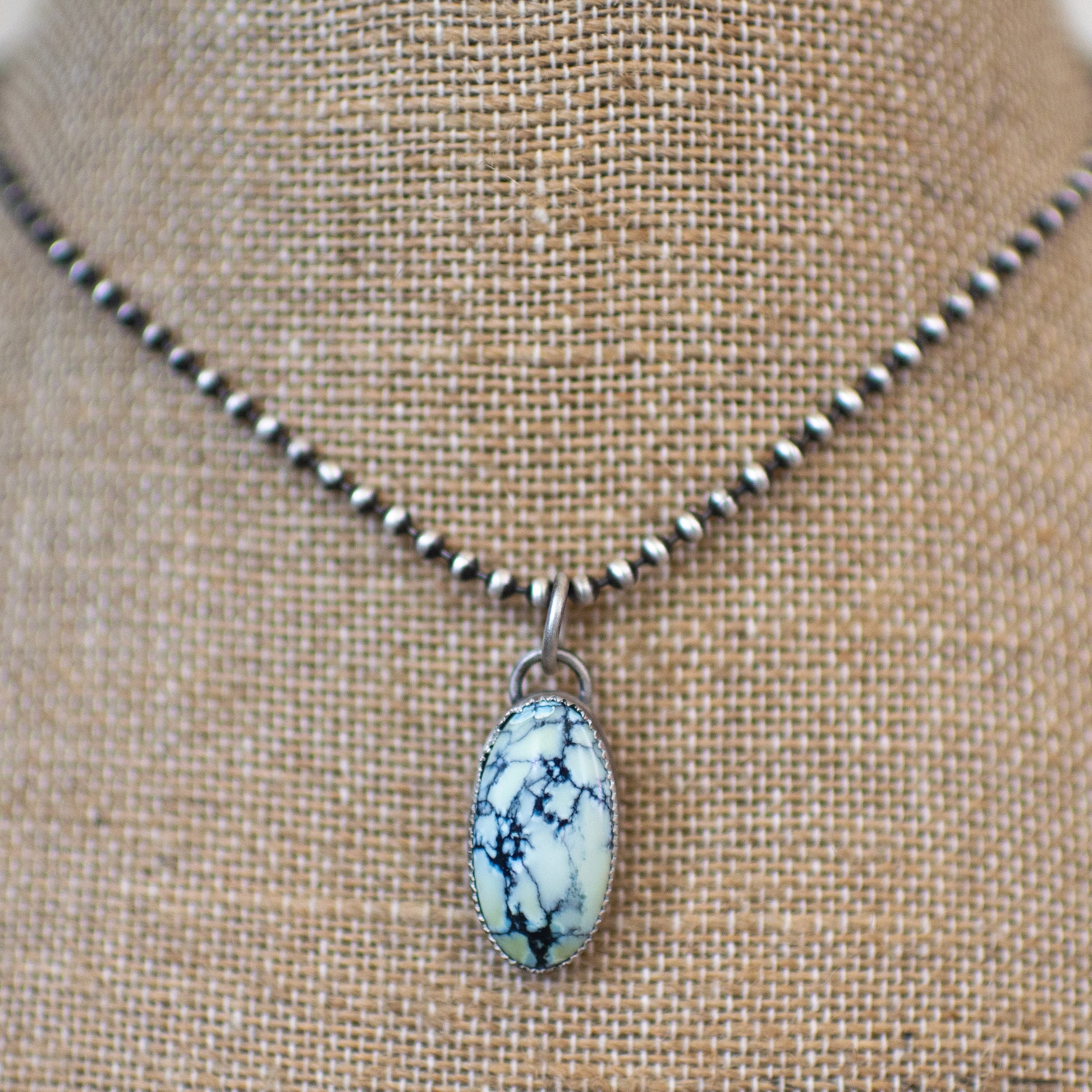 White Buffalo Sterling Silver Necklace