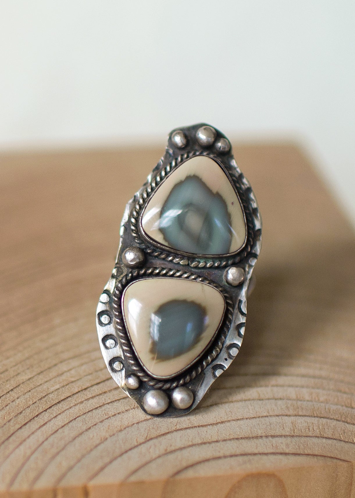 Storm Twins - Two-Stone Sterling Silver Ring. Size 7