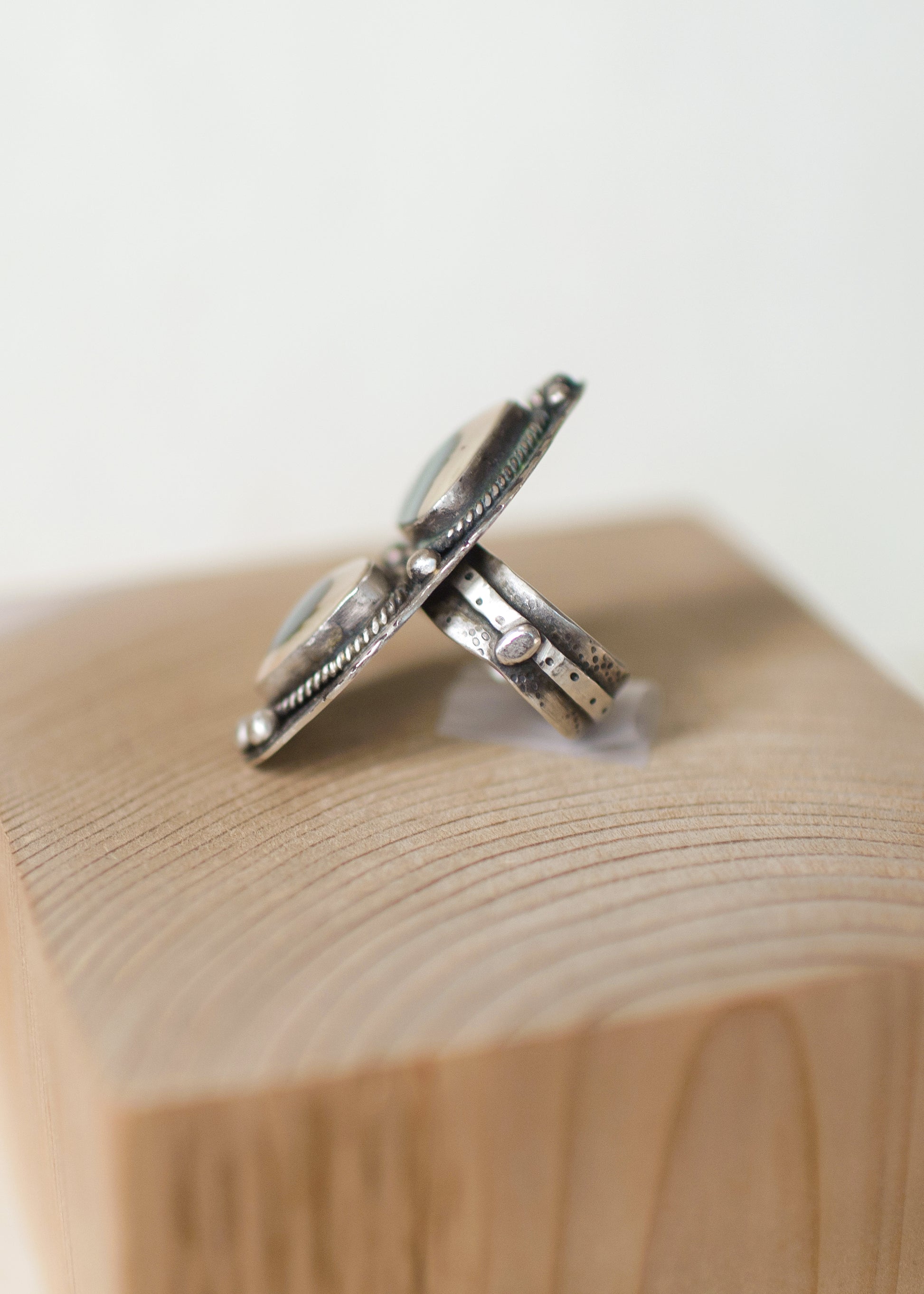 Storm Twins - Two-Stone Sterling Silver Ring. Size 7