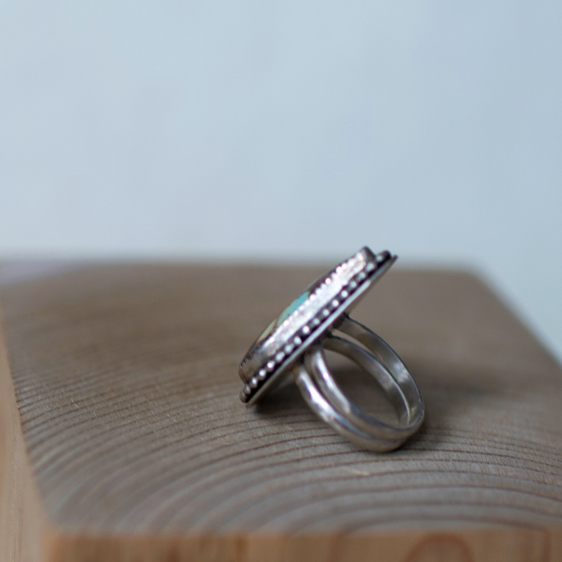 Drip - Royston Turquoise Sterling Silver Ring. Size 7.5