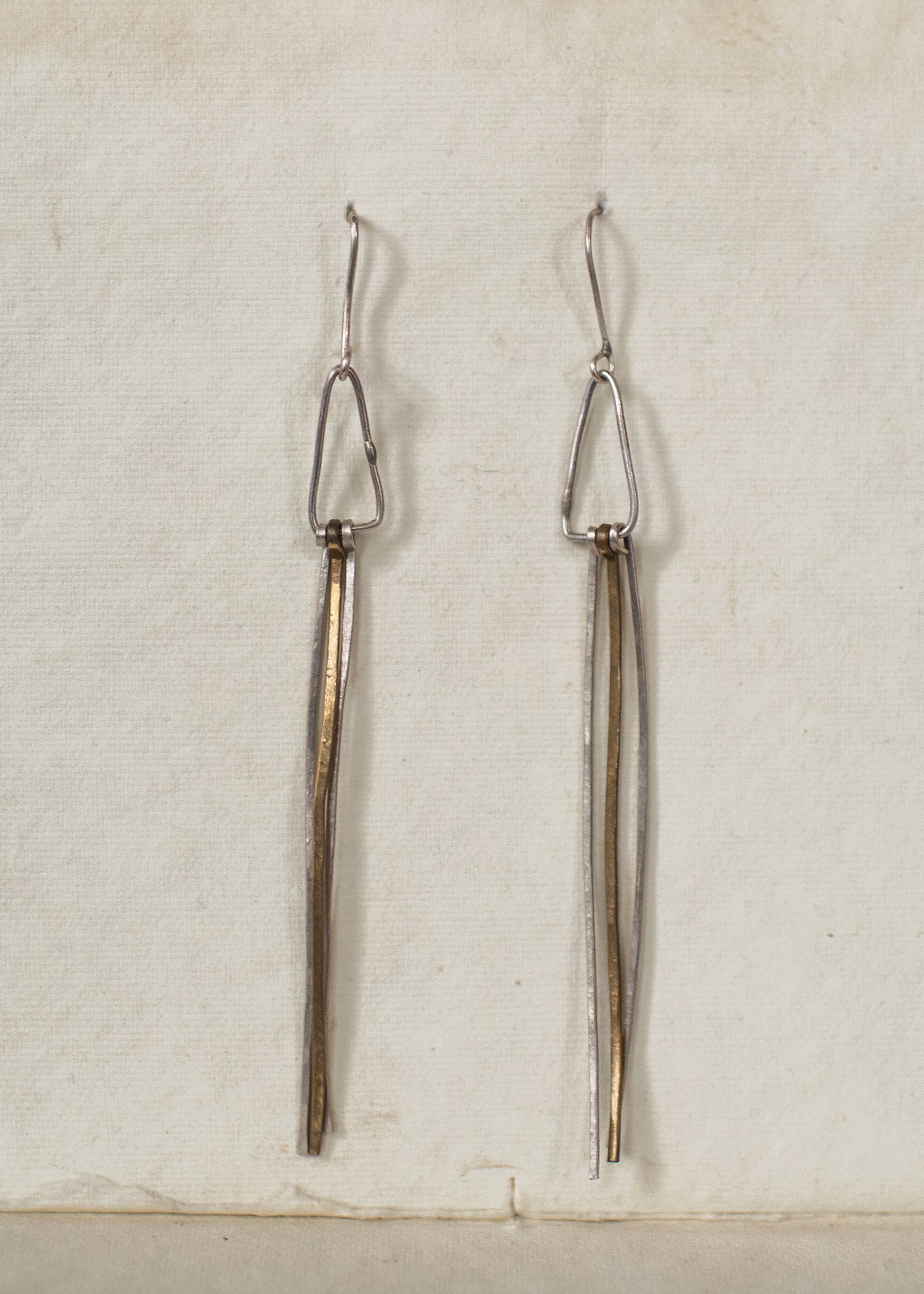Sterling Silver and Brass Earrings 
