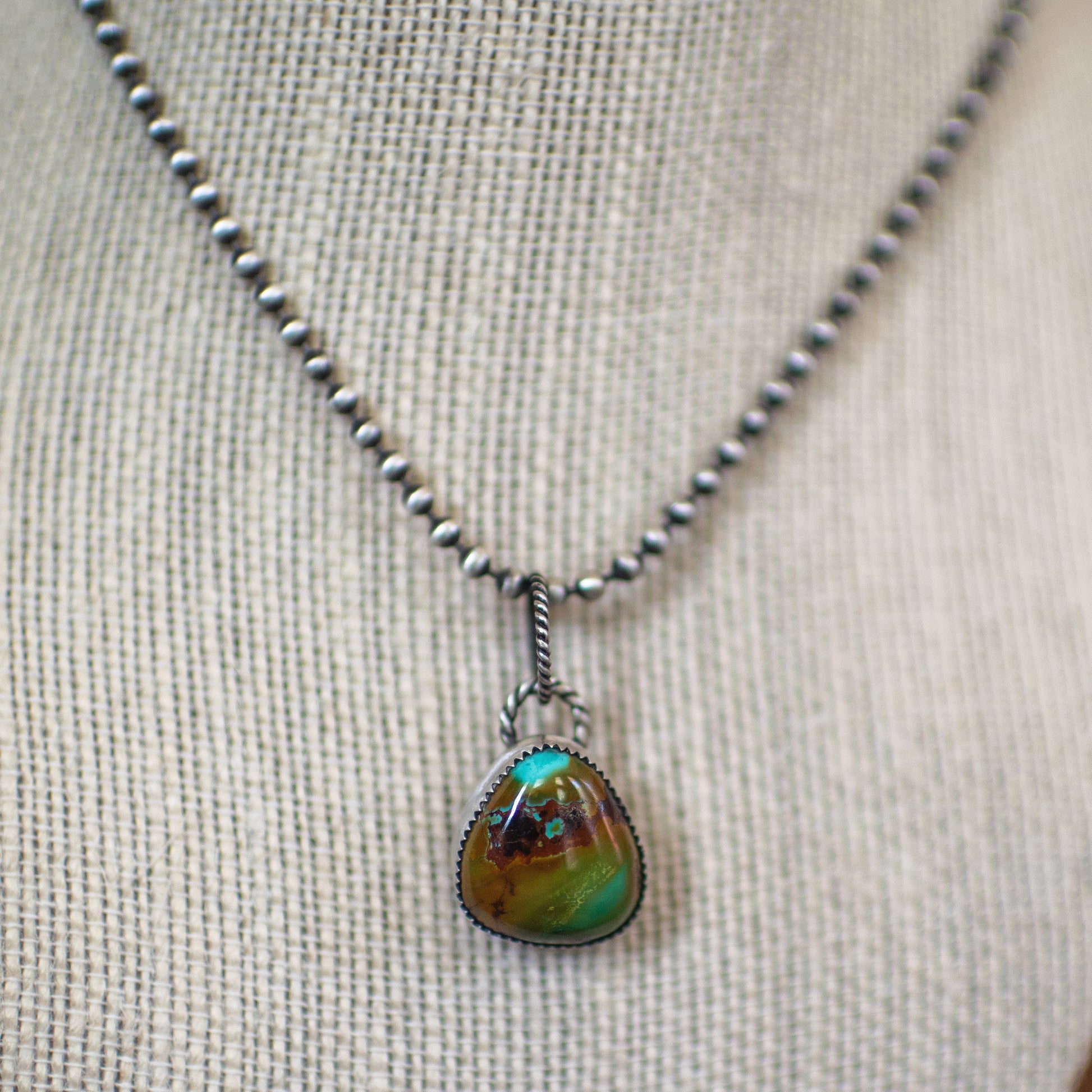 Royston Ribbon Turquoise Sterling Silver Necklace 