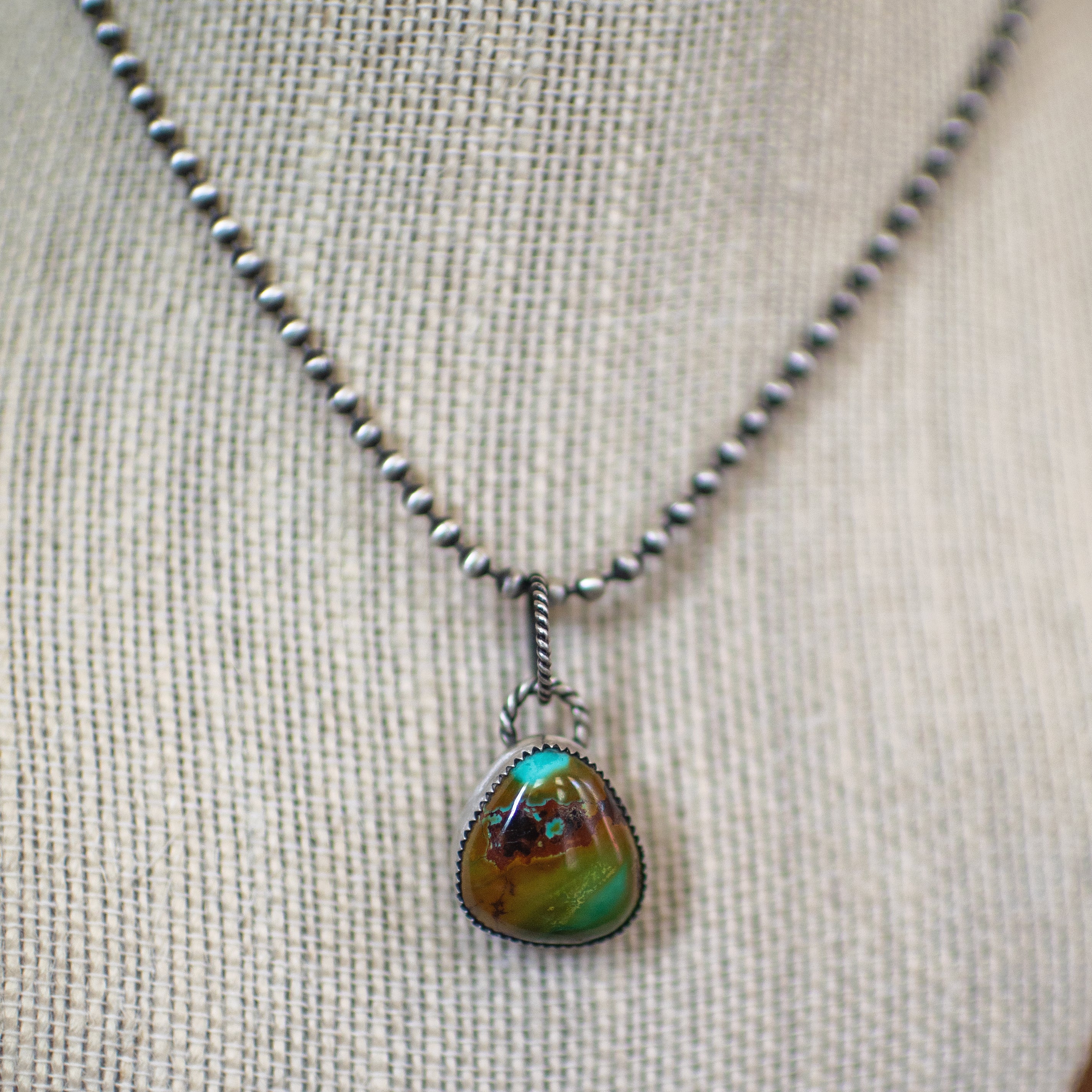 Royston Ribbon Turquoise Sterling Silver Necklace 