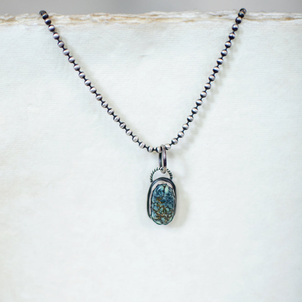  Kingman Spiderweb Turquoise Necklace