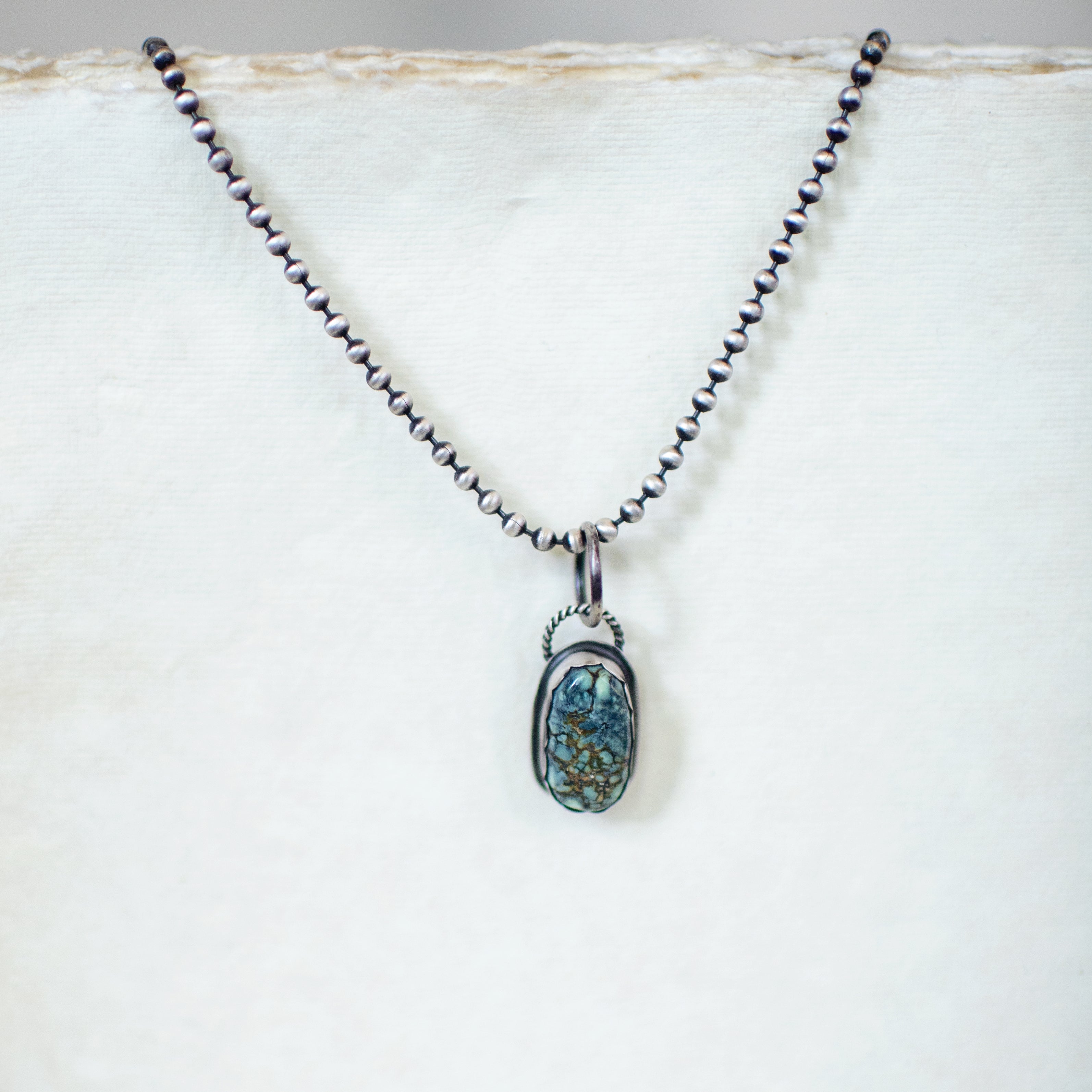  Kingman Spiderweb Turquoise Necklace