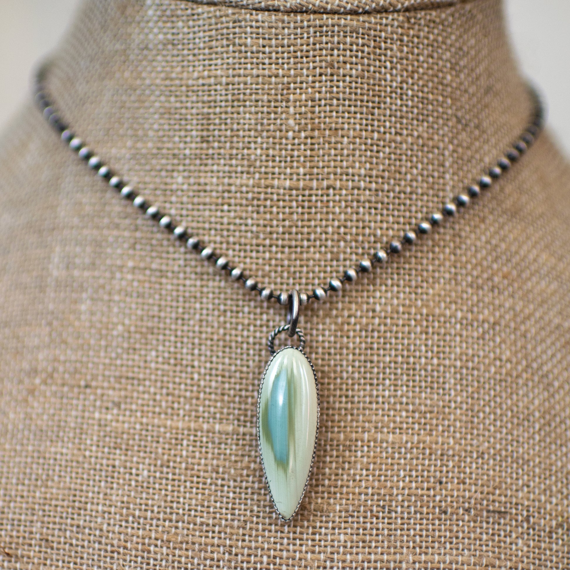 Dead Calm - Utah Variscite Sterling Silver Necklace