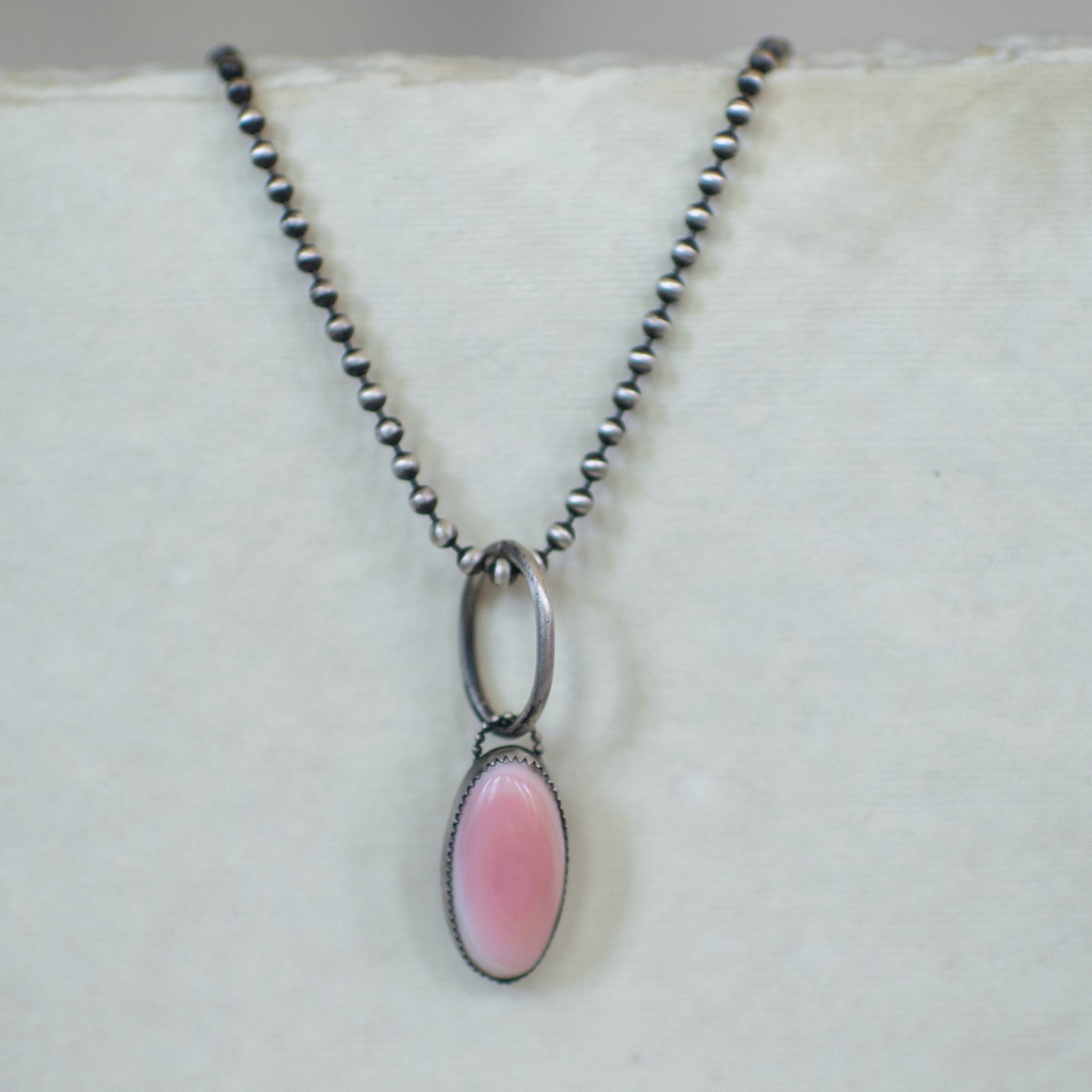 Pink Conch shell Sterling Silver Necklace