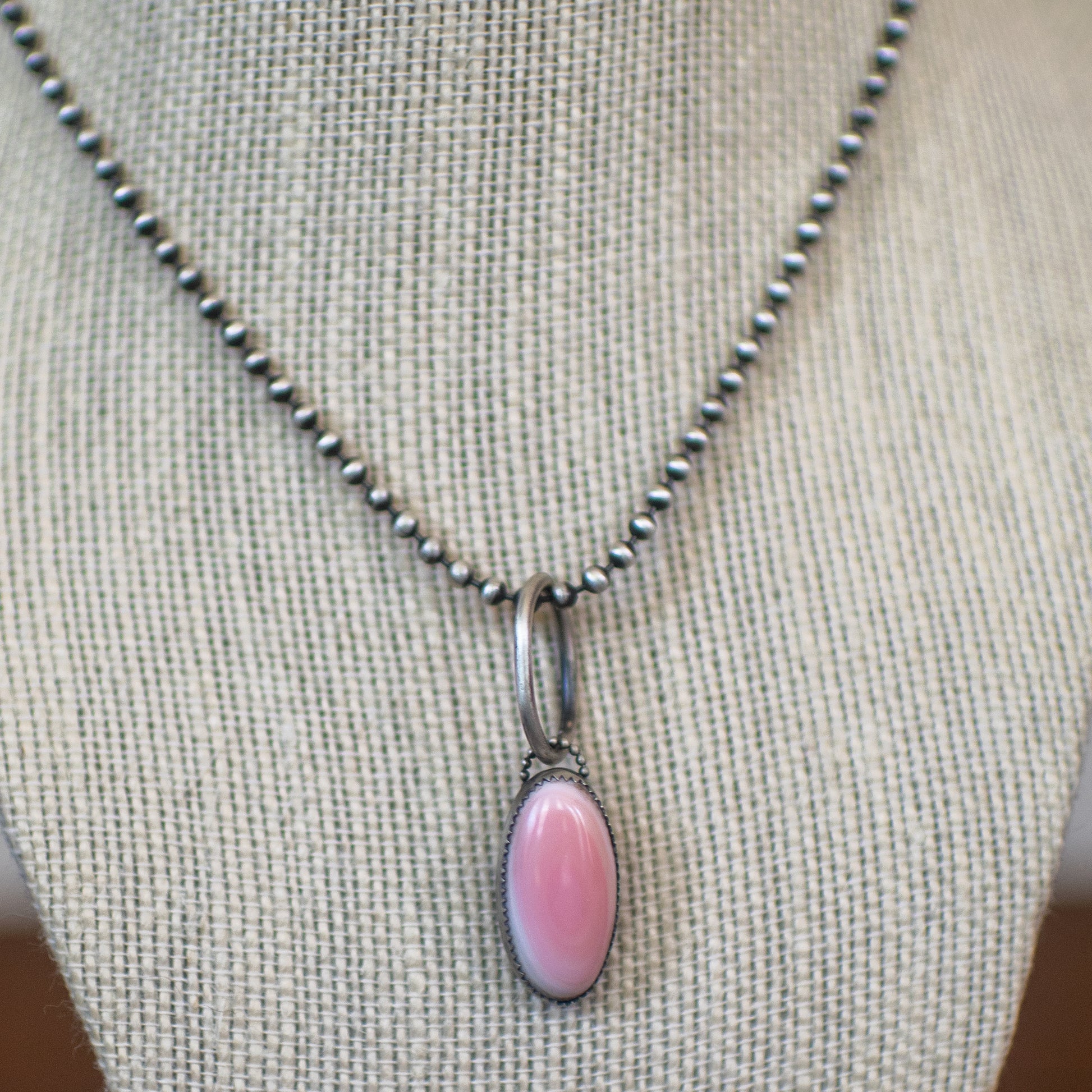 Heatwave - Pink Conch shell Sterling Silver Necklace