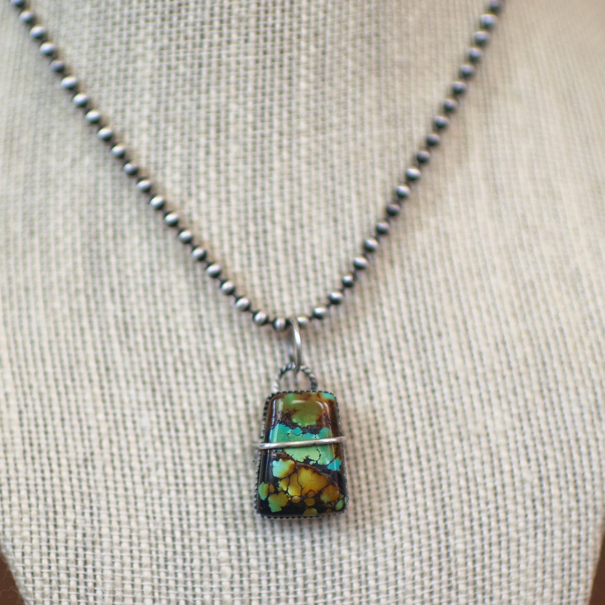 Sonoran Gold Turquoise Sterling Silver Necklace 