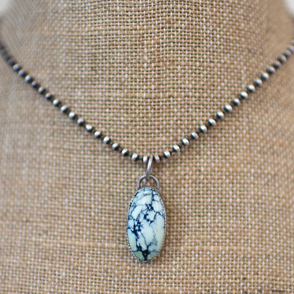 White Buffalo Sterling Silver Necklace