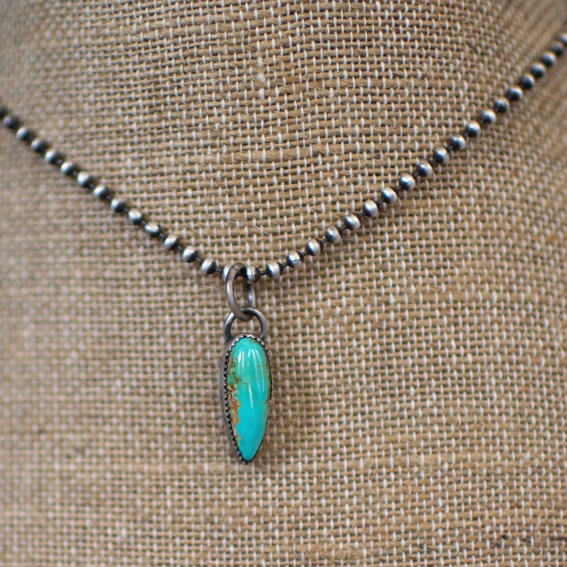 Blue Ruin - Morenci Turquoise Sterling Silver Necklace
