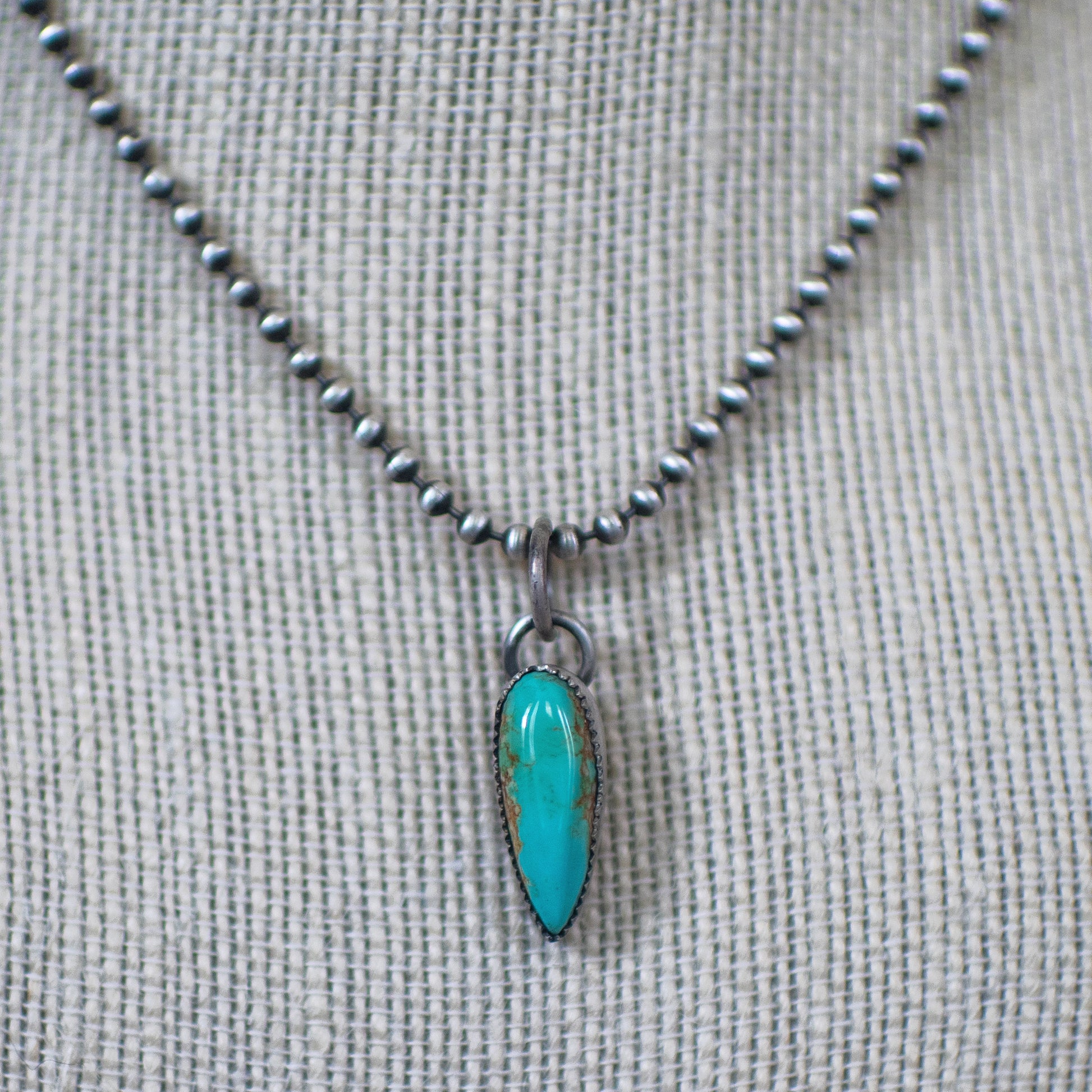 Morenci Turquoise Sterling Silver Necklace 