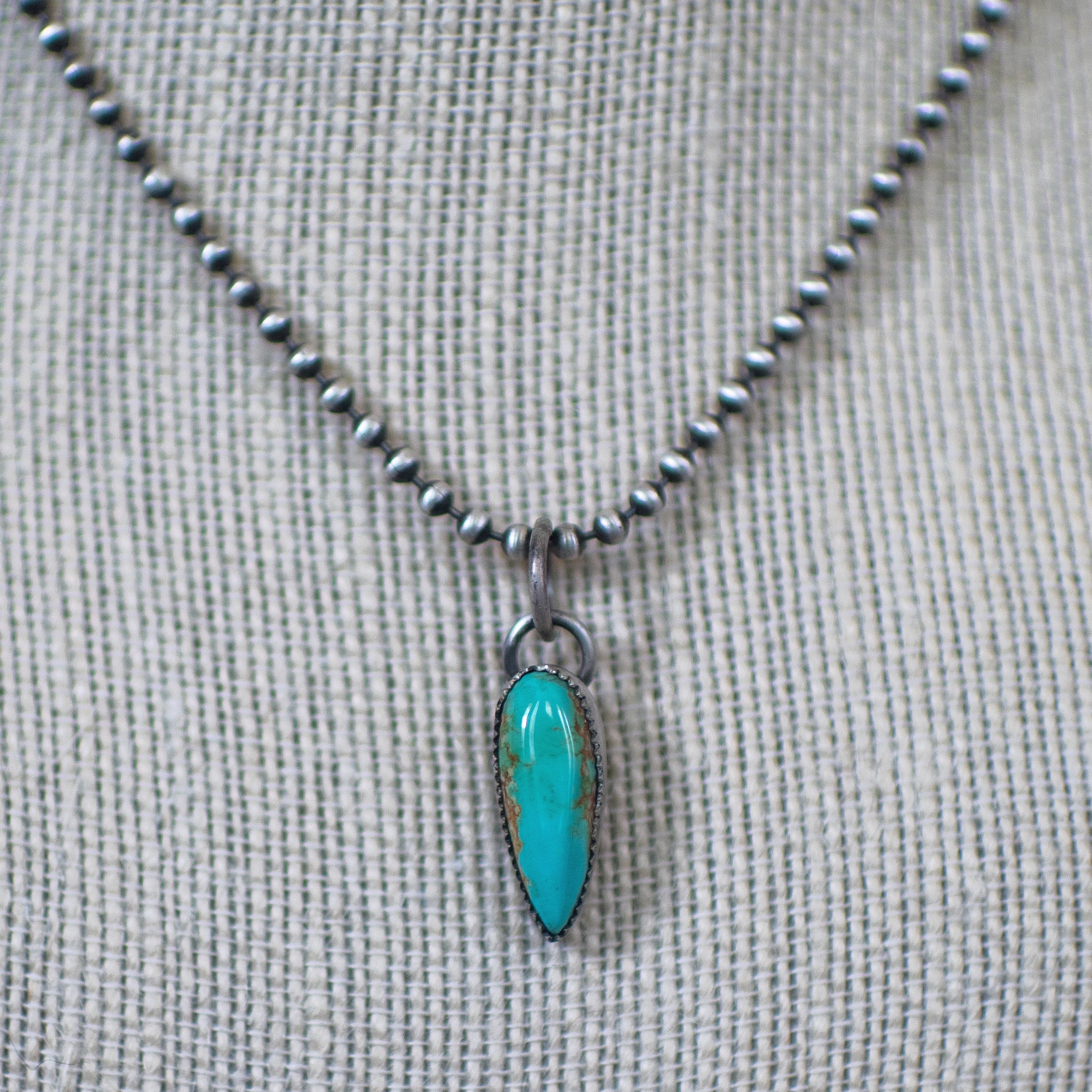 Morenci Turquoise Sterling Silver Necklace 