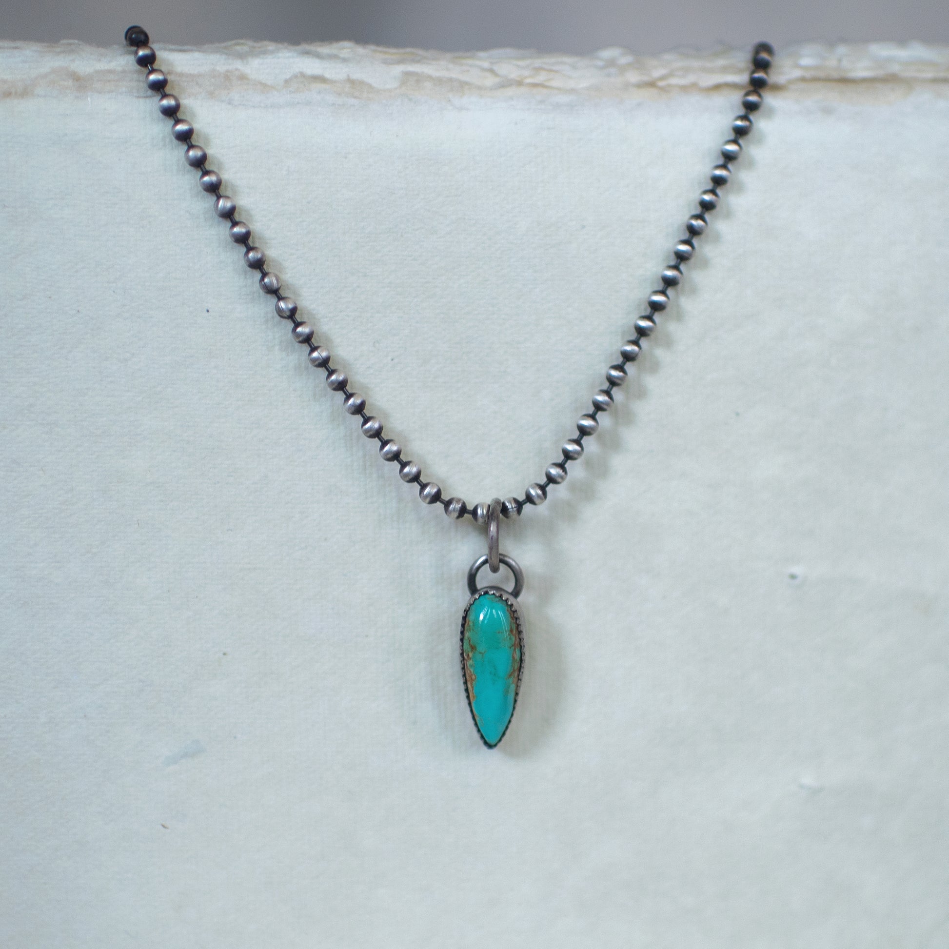 Blue Ruin - Morenci Turquoise Sterling Silver Necklace