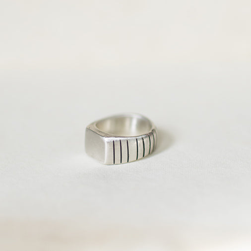 Brightside - Sterling Silver. Hand-cast Signet Ring. Size 7