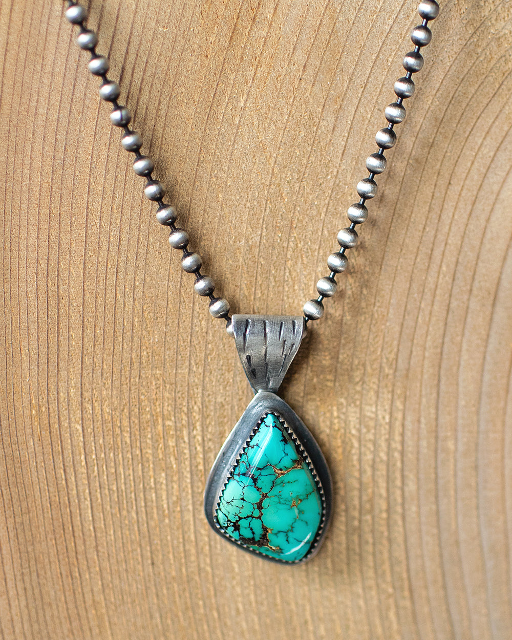 Earth Pocket -Royston Turquoise and Sterling Silver Necklace