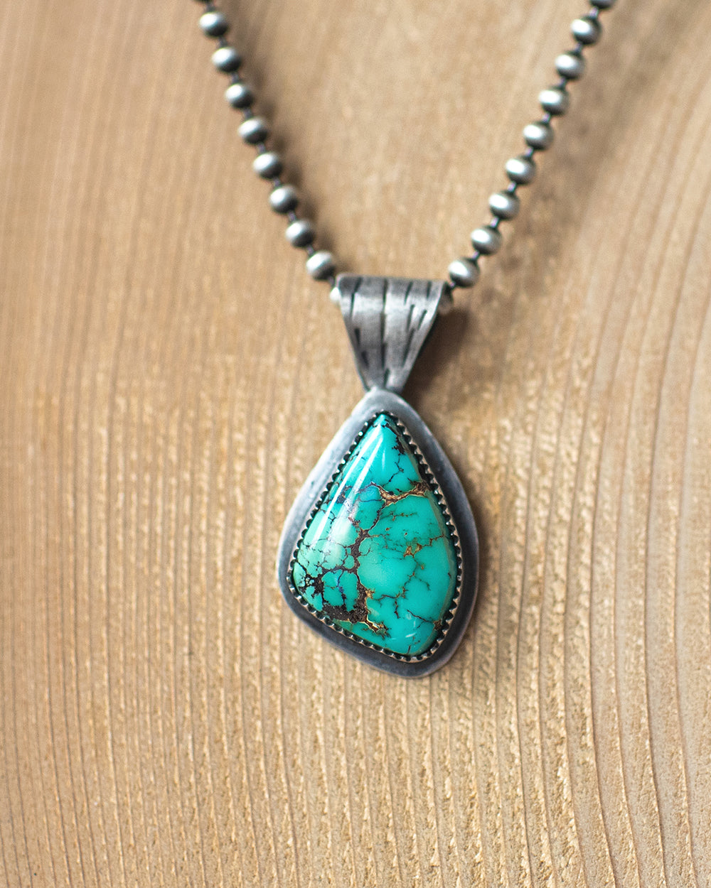 Earth Pocket -Royston Turquoise and Sterling Silver Necklace