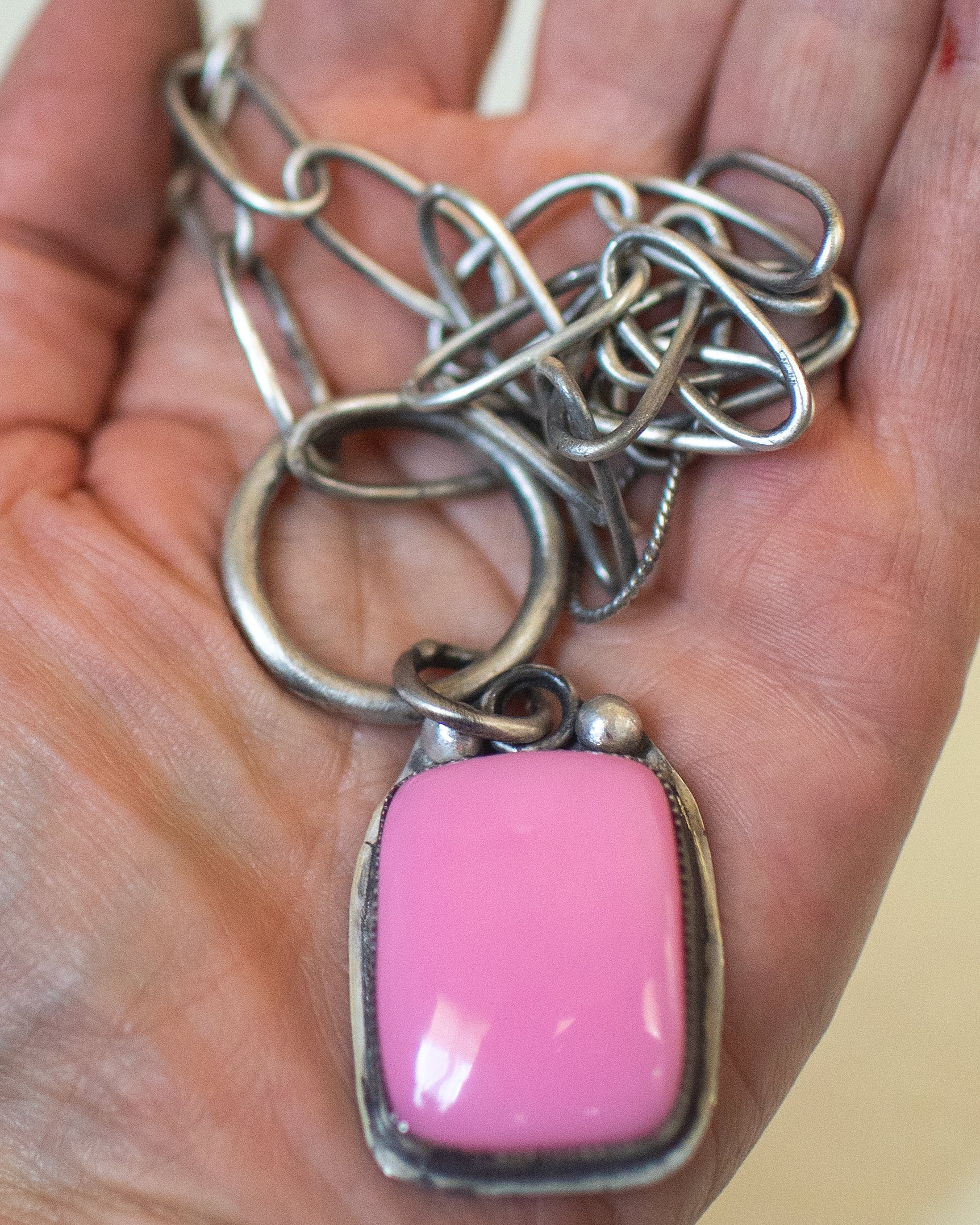 Anchorwoman - Rosarita Stone Sterling Silver Necklace
