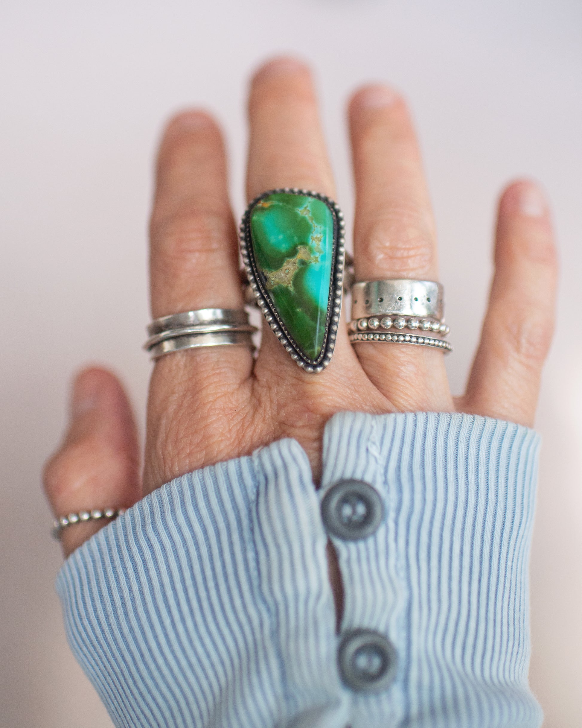 Carpe Diem - Royston Turquoise and Sterling Silver Ring. Size 8.5