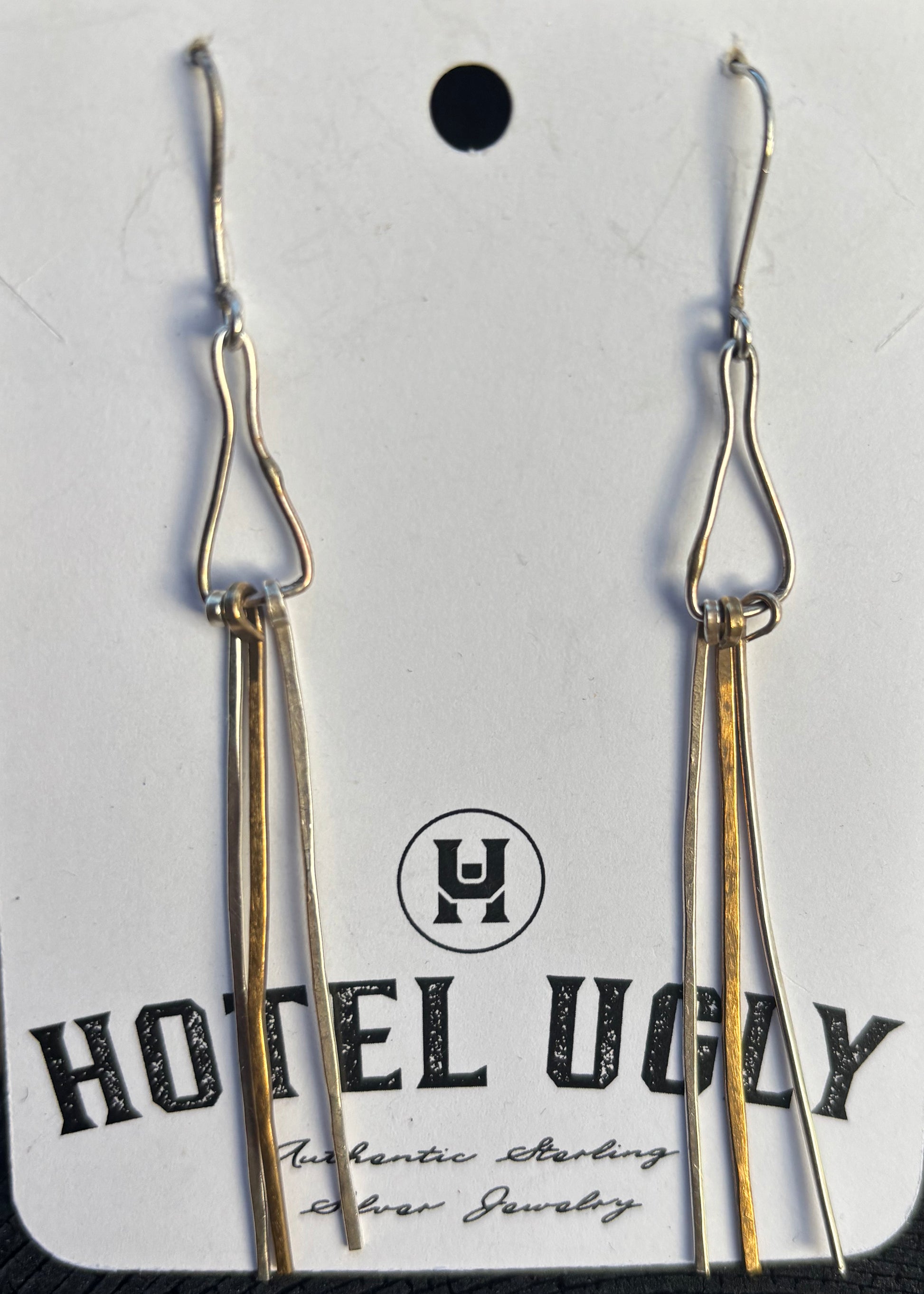 Trickle - Sterling Silver and Brass Earrings