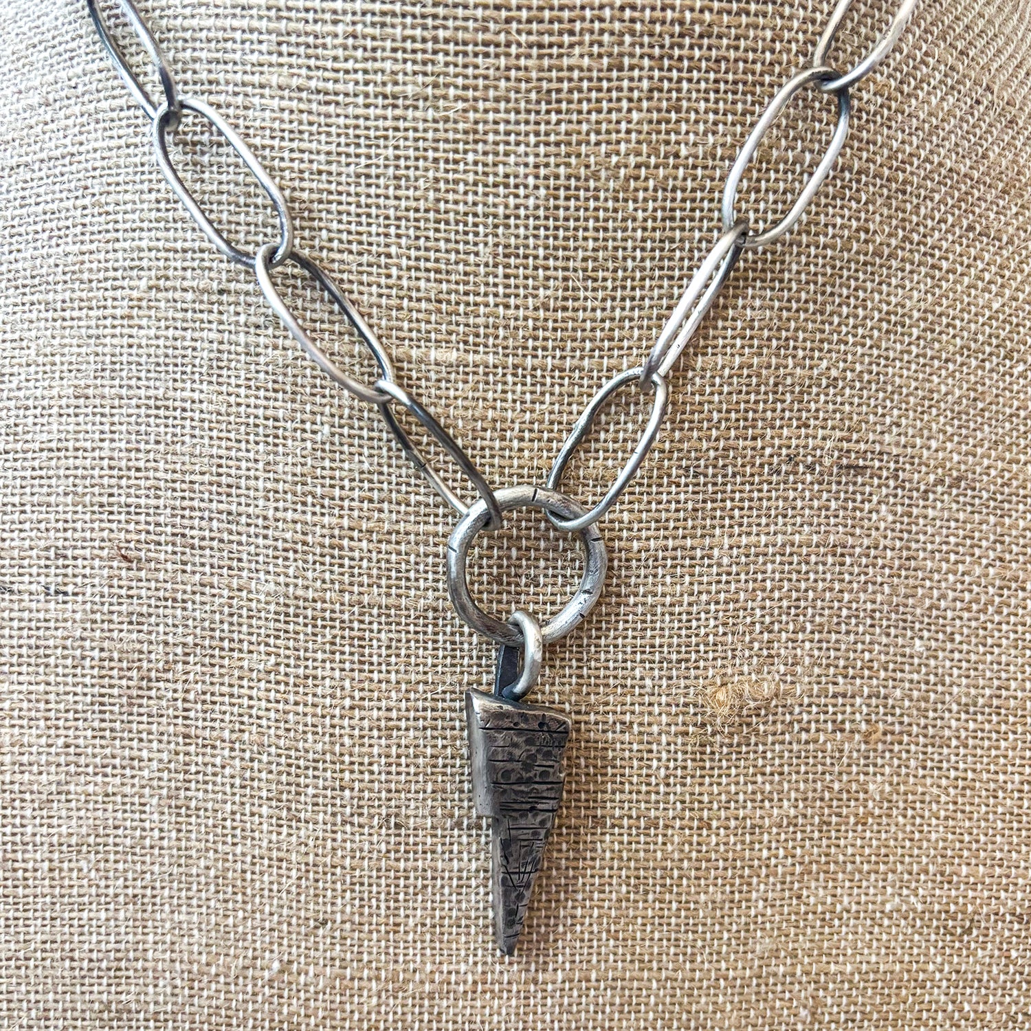 sterling silver lightning bolt pendant